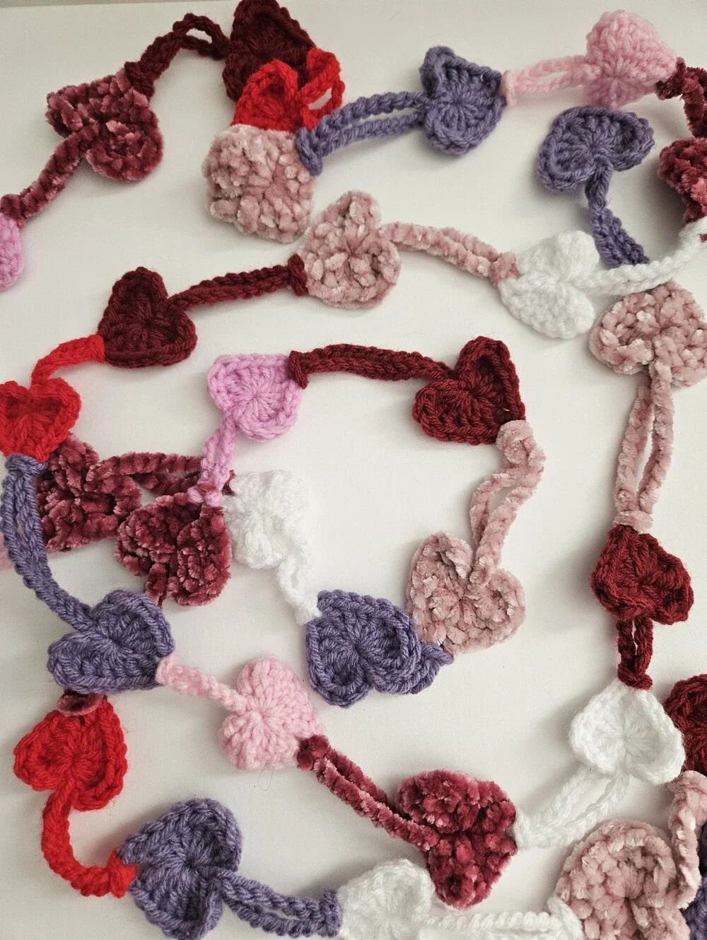 12ft Heart Garland | Handmade Crochet Hearts
